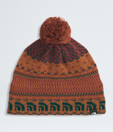 Cabin Ski Tuke - Burnt Umber Jacquard/Pom