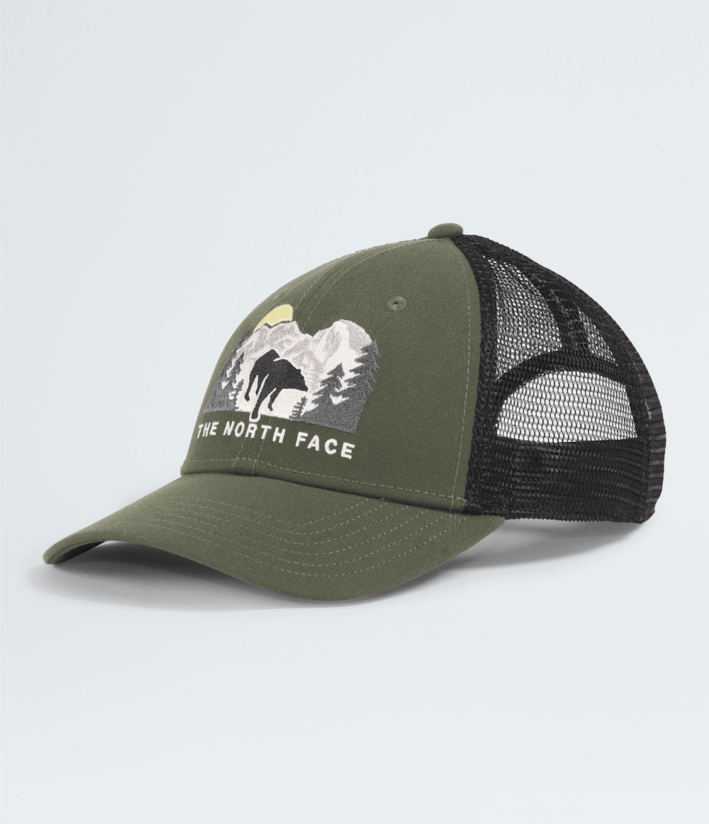 Embroidered Mudder Trucker Hat - New Taupe Green/Bear Graphic