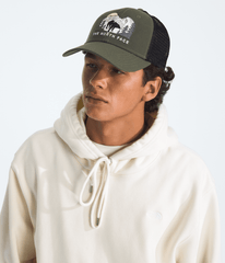 Embroidered Mudder Trucker Hat - New Taupe Green/Bear Graphic