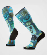 TNF X Smartwool Ski Targeted Cushion Explorer Print OTC Socks - Deep Navy