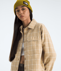 Women’s Valley Flannel Shirt—Plaid - Khaki Stone Grid Large Plaid