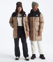 Boys’ & Girls’ Nuptse Long Parka - Mushroom Grey