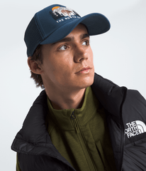 Embroidered Mudder Trucker Hat - Shady Blue/Bear Graphic