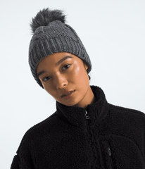 Women’s Oh Mega Fur Pom Lined Beanie - TNF Medium Grey Heather