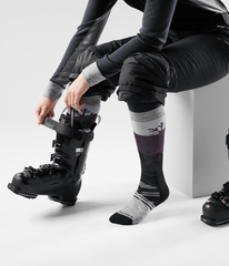 TNF X Smartwool Women's Ski Full Cushion Snowpocalypse OTC Socks - Zinc Grey - Micro Chip Grey