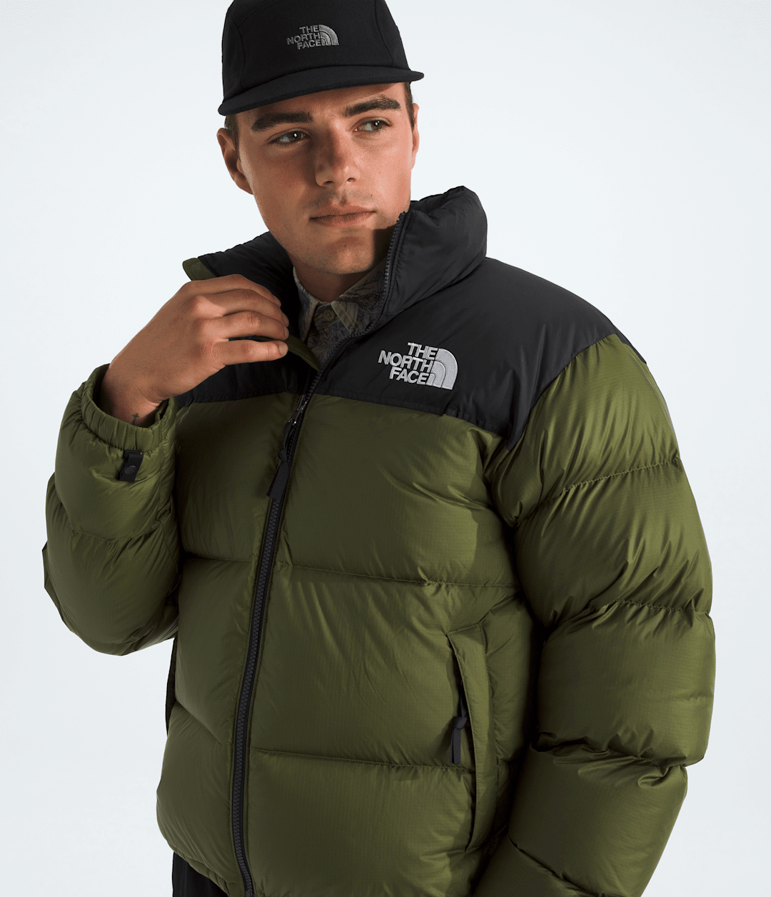 Men’s 1996 Retro Nuptse Jacket - Woodland Green-Tnf Black