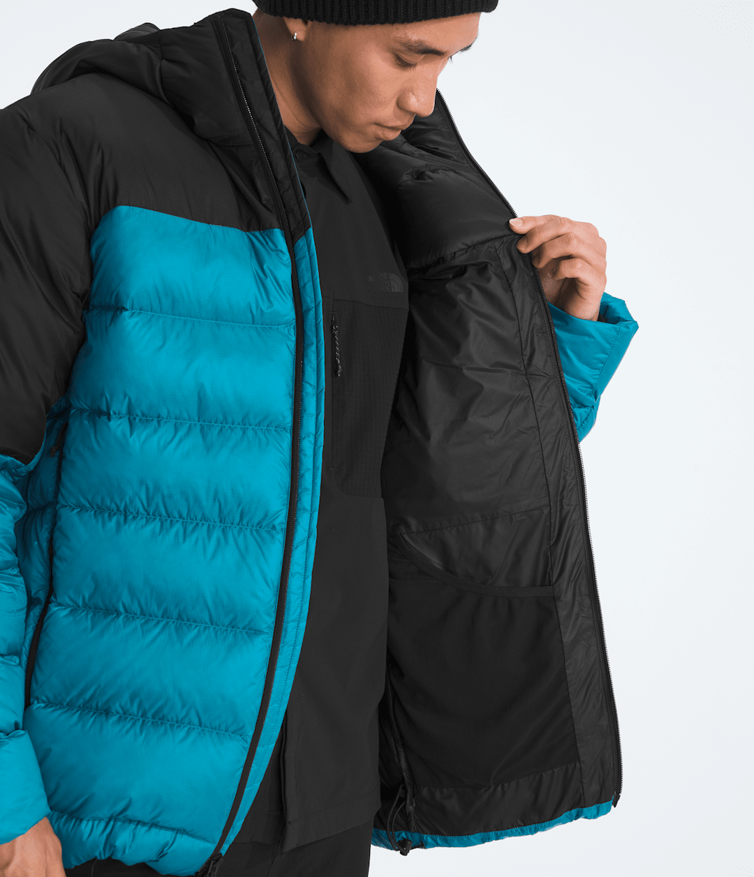 Men’s Kalix Down Hoodie - Dusk Blue/TNF Black