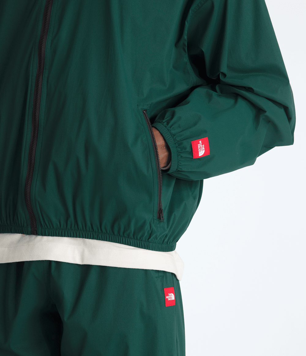 Men’s TNF™ Red Box Packable Hooded Wind Jacket - Hunter Green