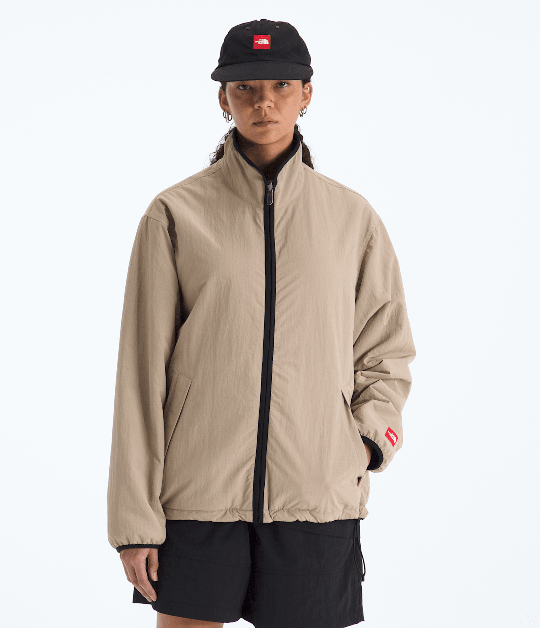 Men’s TNF™ Red Box Reversible Fleece Jacket - Mushroom Grey/TNF Black