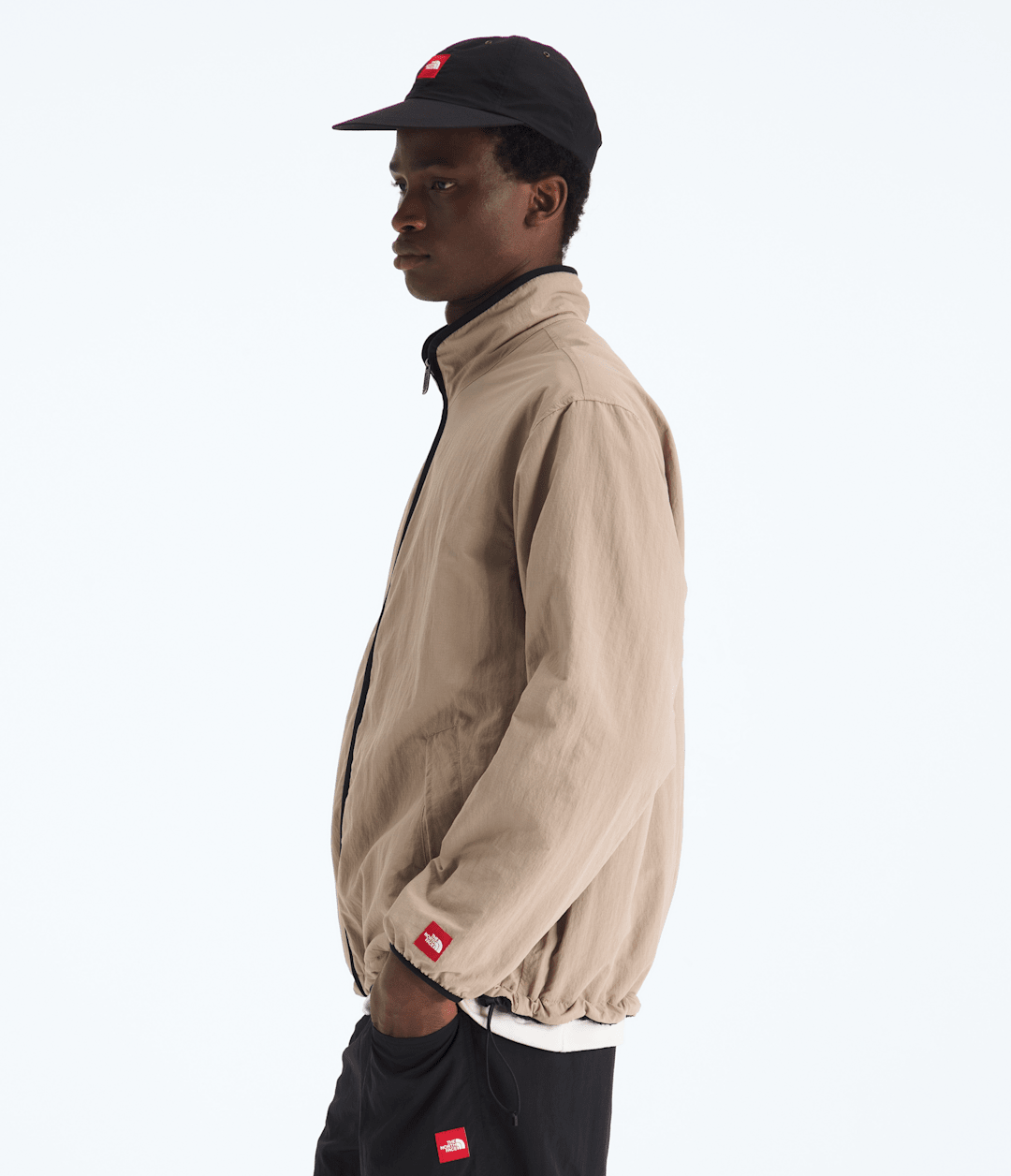 Men’s TNF™ Red Box Reversible Fleece Jacket - Mushroom Grey/TNF Black