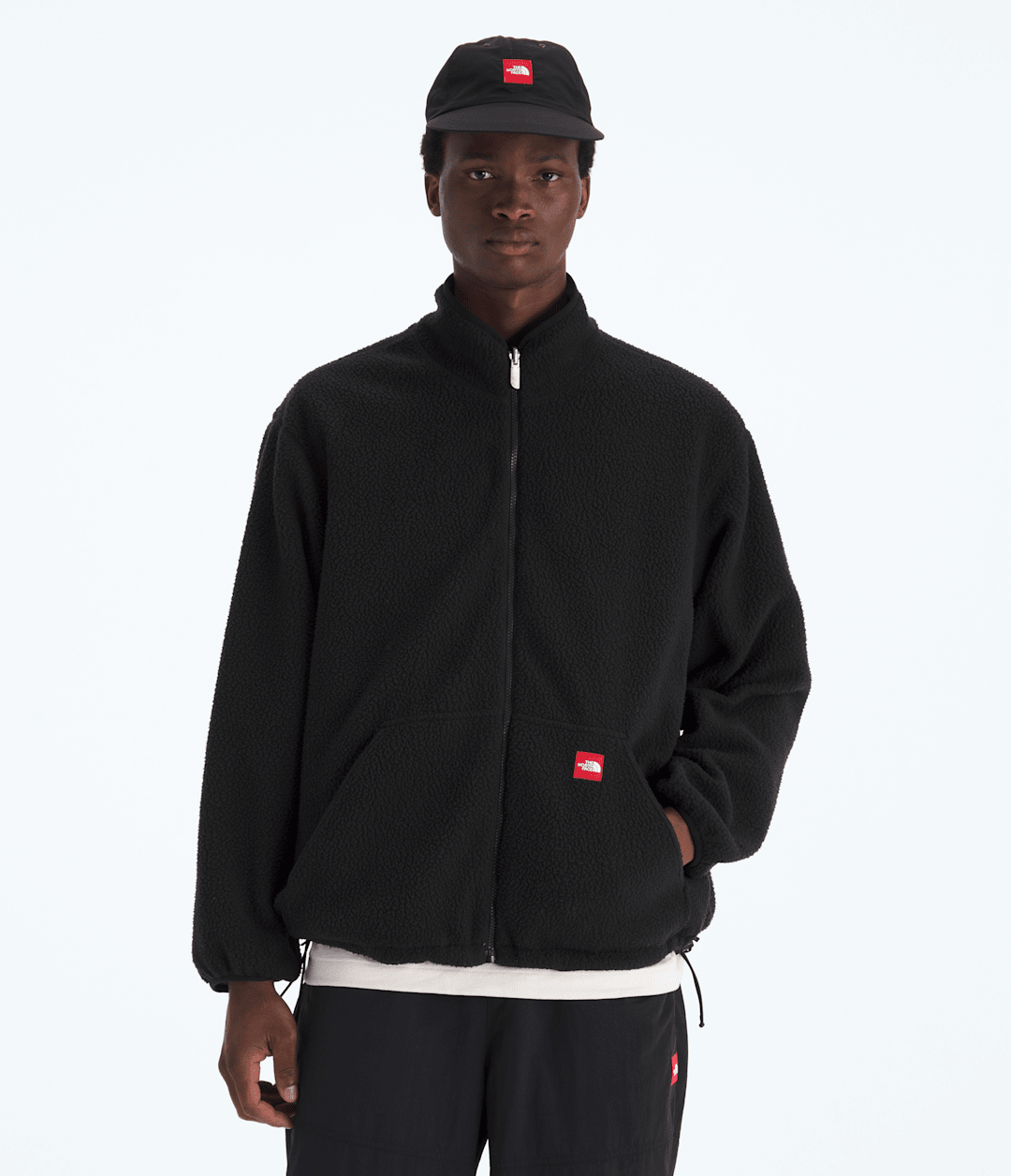 Men’s TNF™ Red Box Reversible Fleece Jacket - Mushroom Grey/TNF Black