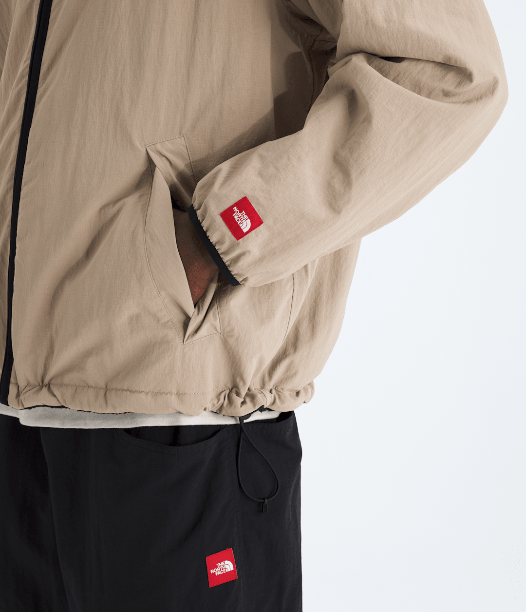 Men’s TNF™ Red Box Reversible Fleece Jacket - Mushroom Grey/TNF Black