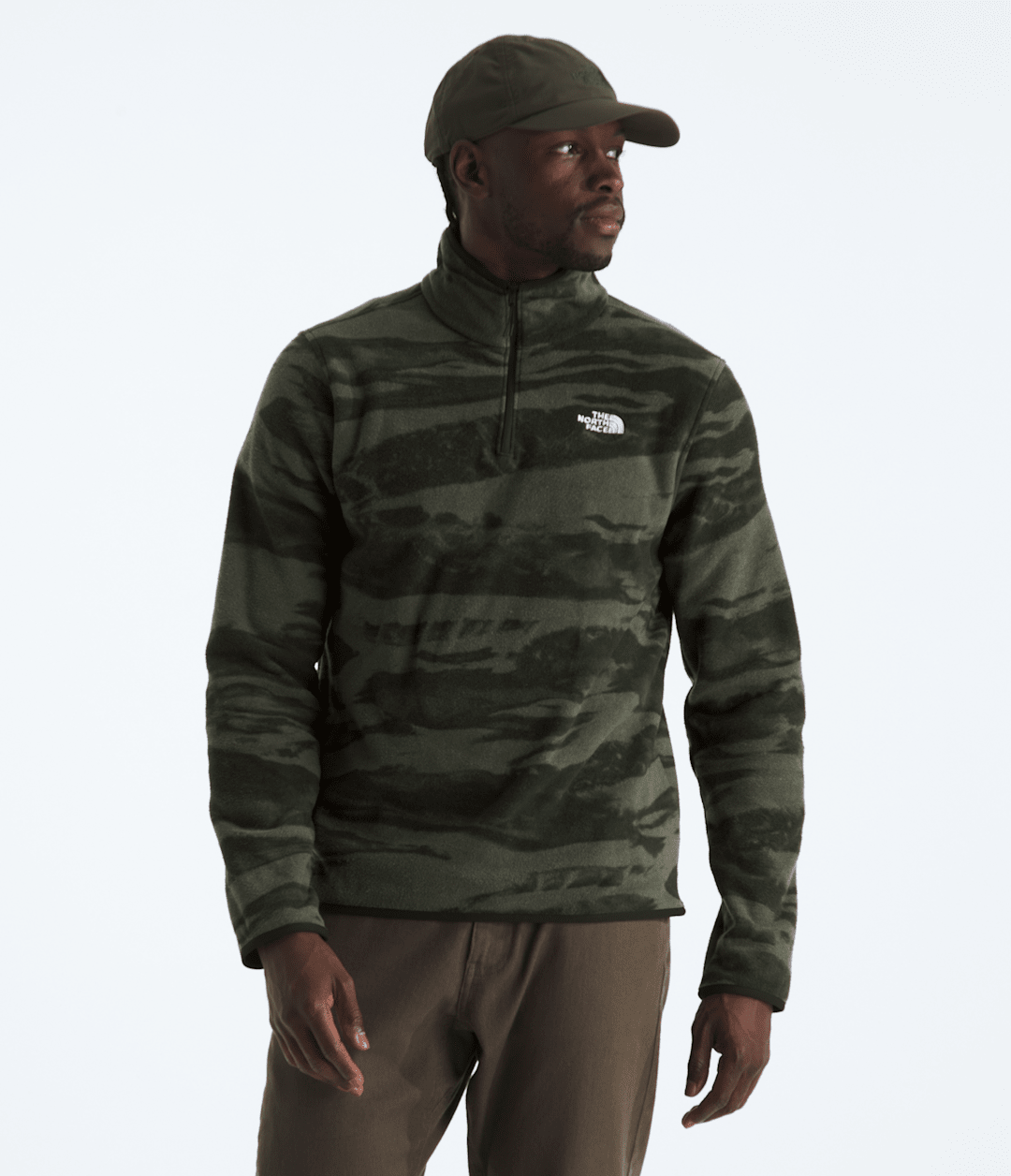 Men’s Glacier Fleece ¼-Zip—Print - New Taupe Green Edge Of Light Print