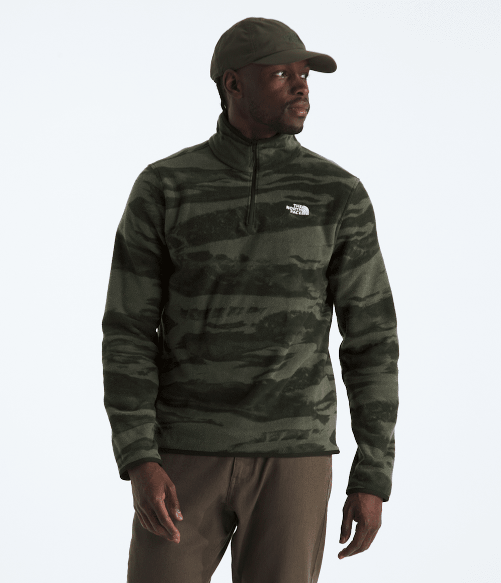 Men’s Glacier Fleece ¼-Zip—Print - New Taupe Green Edge Of Light Print