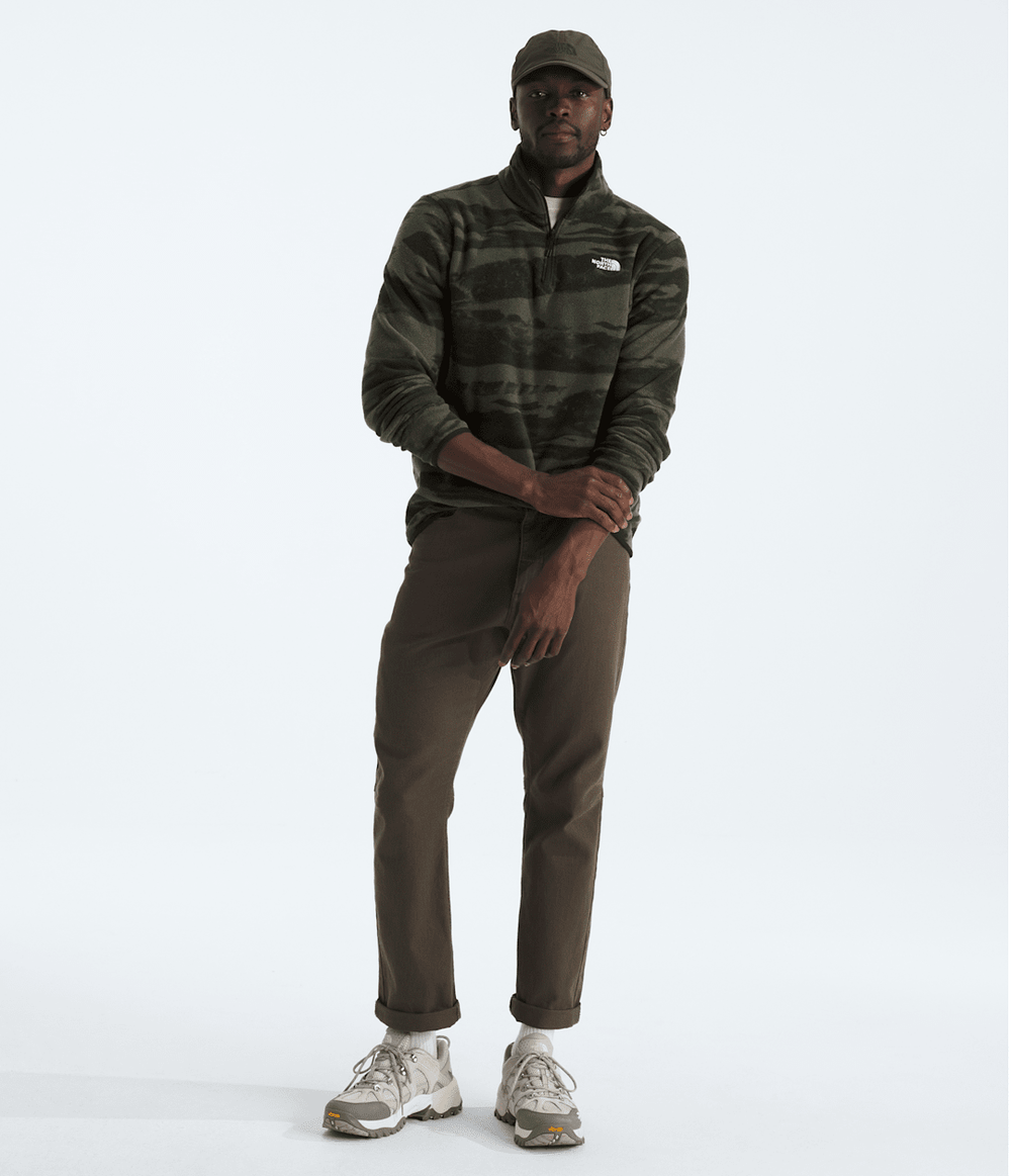 Men’s Glacier Fleece ¼-Zip—Print - New Taupe Green Edge Of Light Print