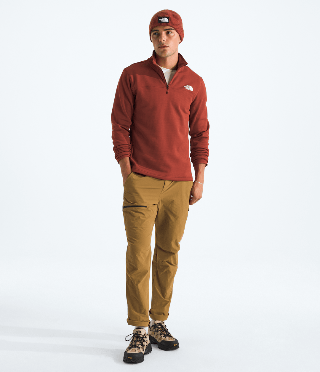 Men’s Cedar Trail Grid Fleece ¼-Zip - Iron Clay