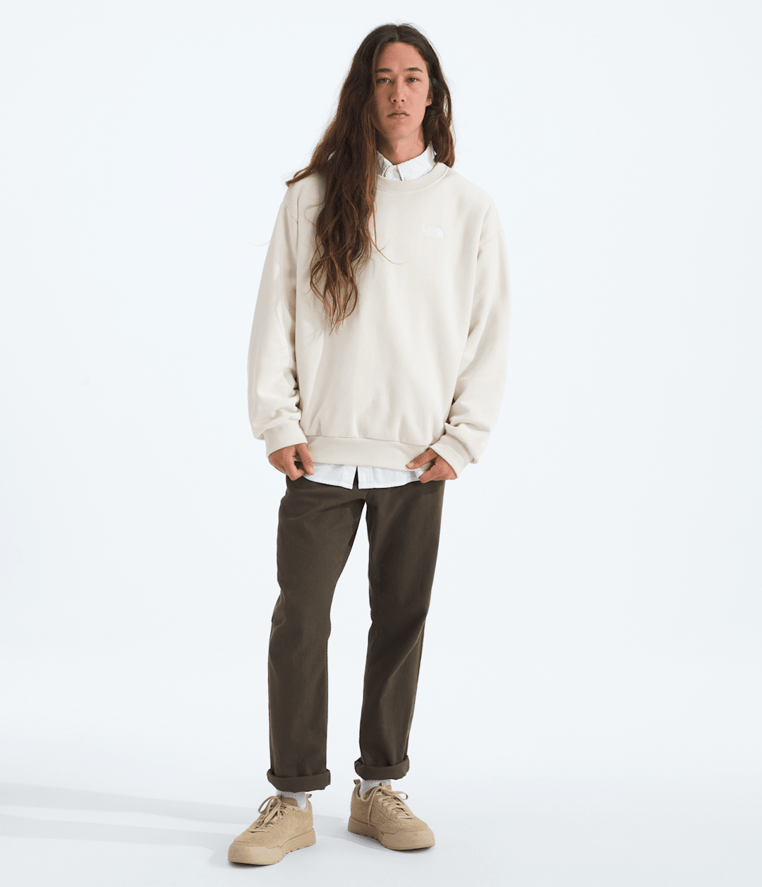 Men’s Evolution Simple Dome Oversized Crew - White Dune