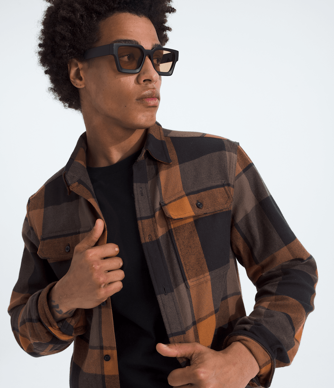 Men’s Arroyo Flannel Shirt—Plaid - Burnt Umber Macro Small Plaid