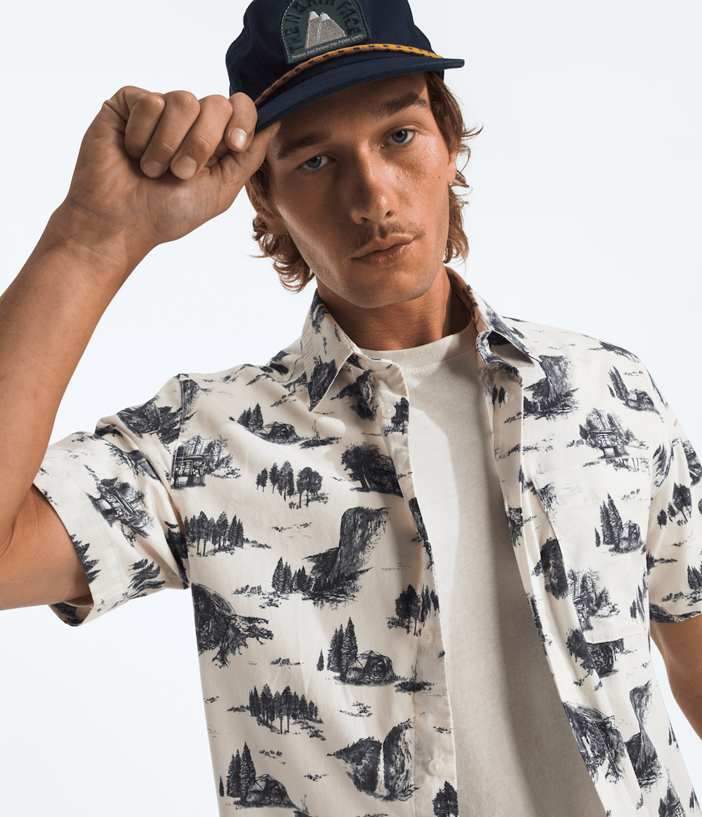 Men’s Short-Sleeve Baytrail Pattern Shirt - White Dune Yosemite Toile Print