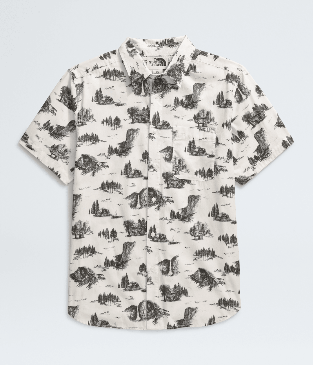 Men’s Short-Sleeve Baytrail Pattern Shirt - White Dune Yosemite Toile Print