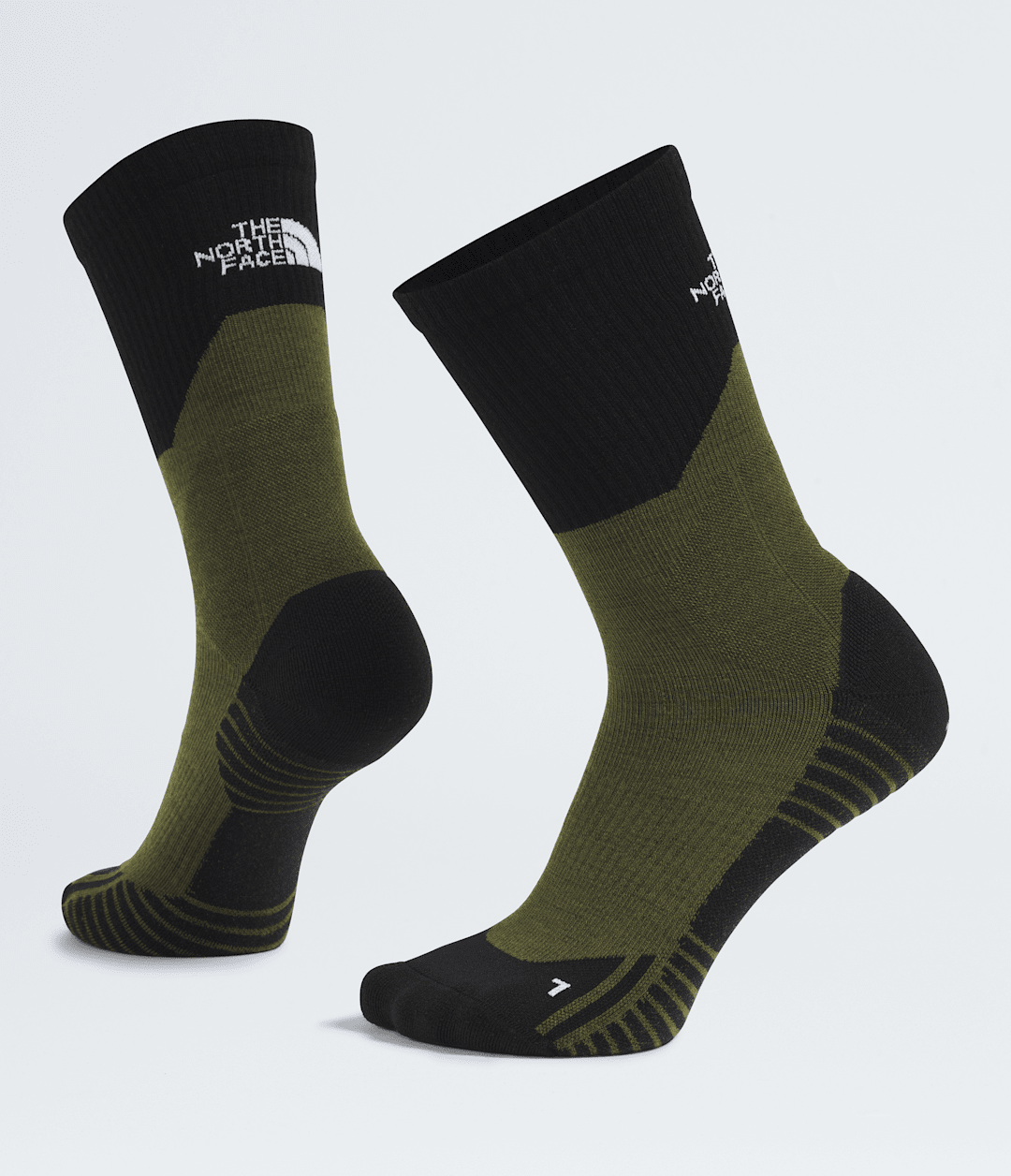 Hiking Crew Socks - Bark Mist/Woodland Green/TNF Black
