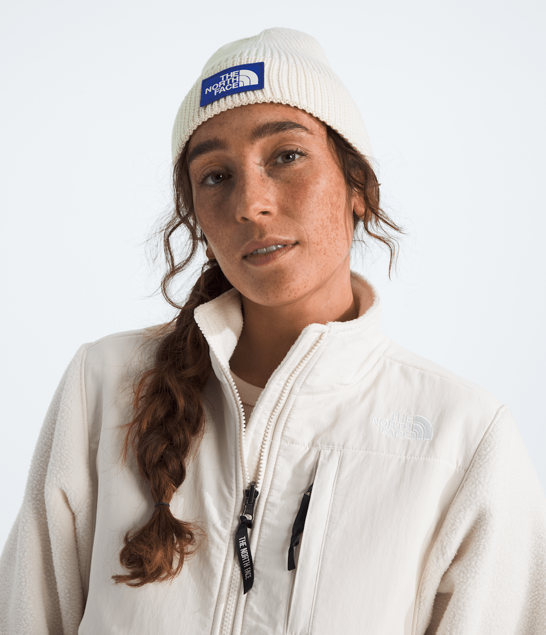 TNF™ Logo Box Cuffed Beanie - White Dune/TNF Blue