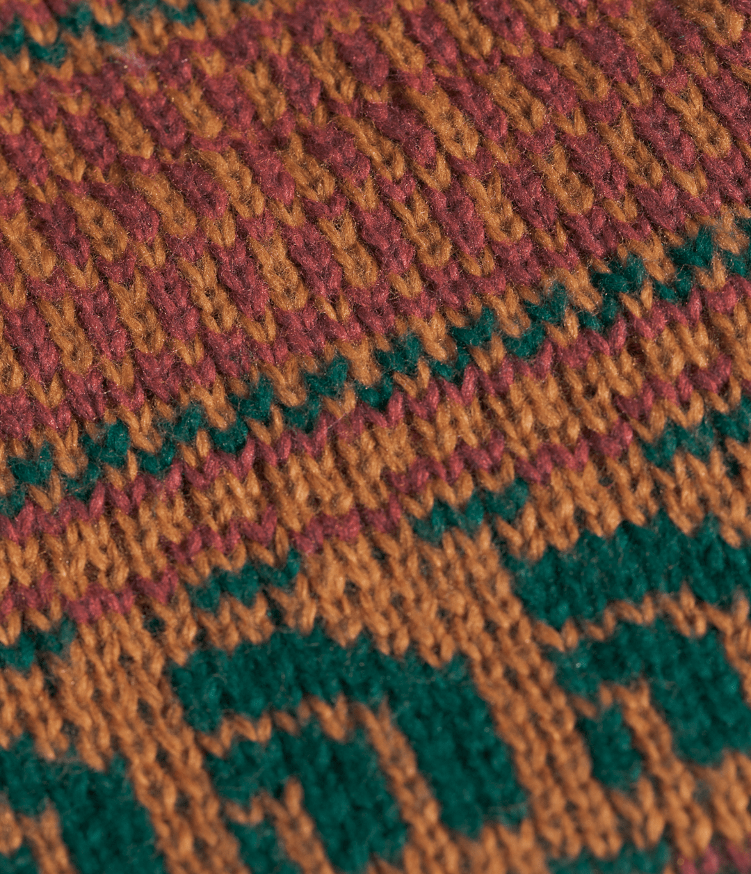 Cabin Ski Tuke - Burnt Umber Jacquard/Pom