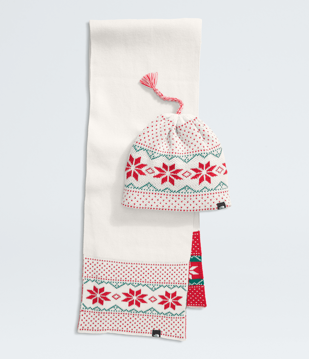 Cabin Ski Tuke And Scarf Set - White Dune/TNF Red