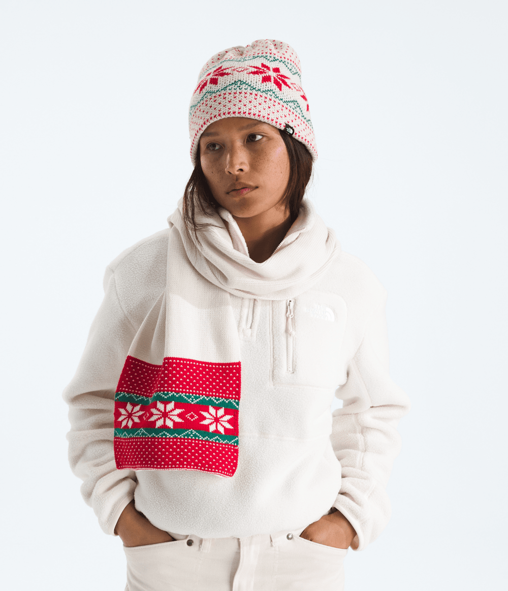 Cabin Ski Tuke And Scarf Set - White Dune/TNF Red