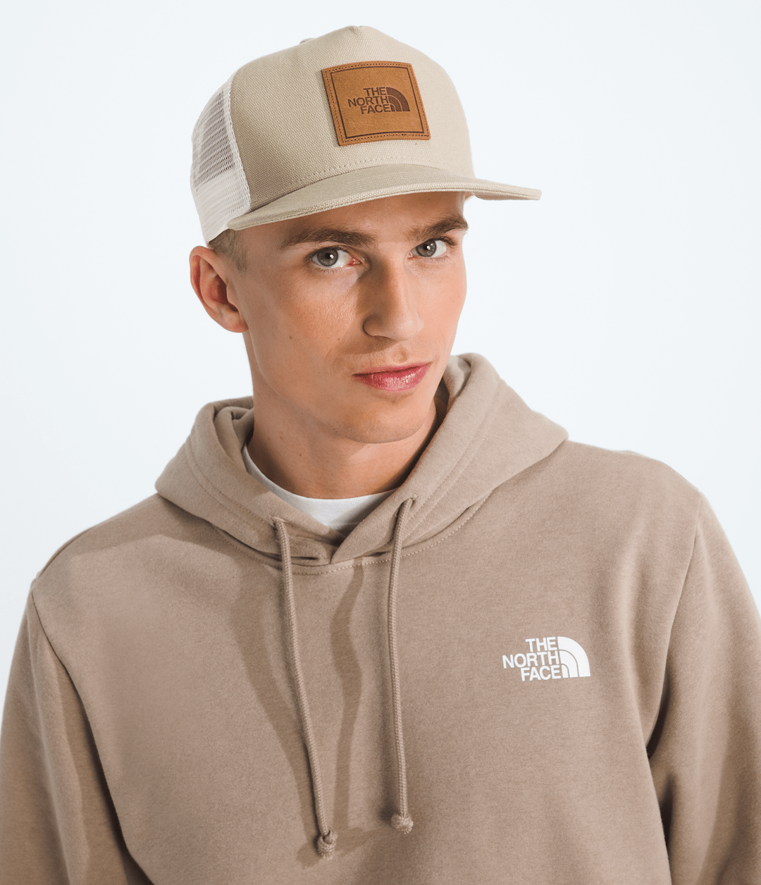 Half Dome Trucker Hat - Dune Beige/Leather Patch