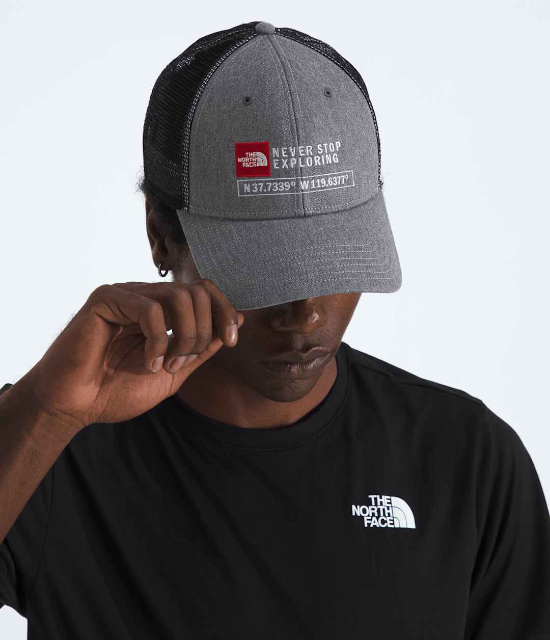 Graphic Mudder Trucker Hat - TNF Mid Grey Heather/TNF Coordinates Graphic
