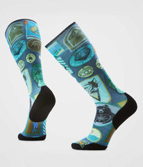 TNF X Smartwool Ski Targeted Cushion Explorer Print OTC Socks - Deep Navy