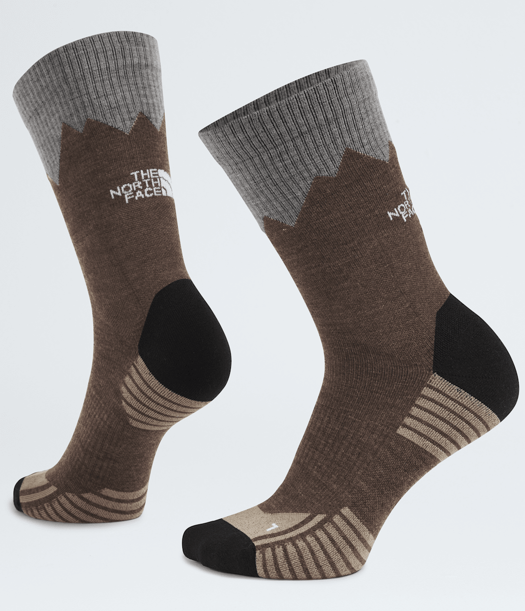Mountain Hiking Crew Socks - Smokey Brown/Mushroom Grey