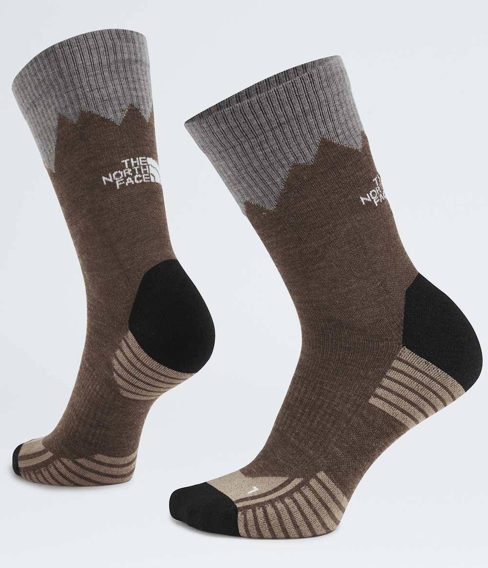 Mountain Hiking Crew Socks - Smokey Brown/Mushroom Grey