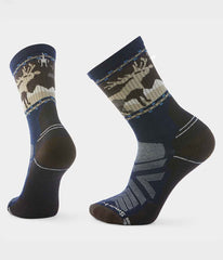 TNF X Smartwool HiKE Light Cushion Mountain Moose Crew Socks - Deep Navy