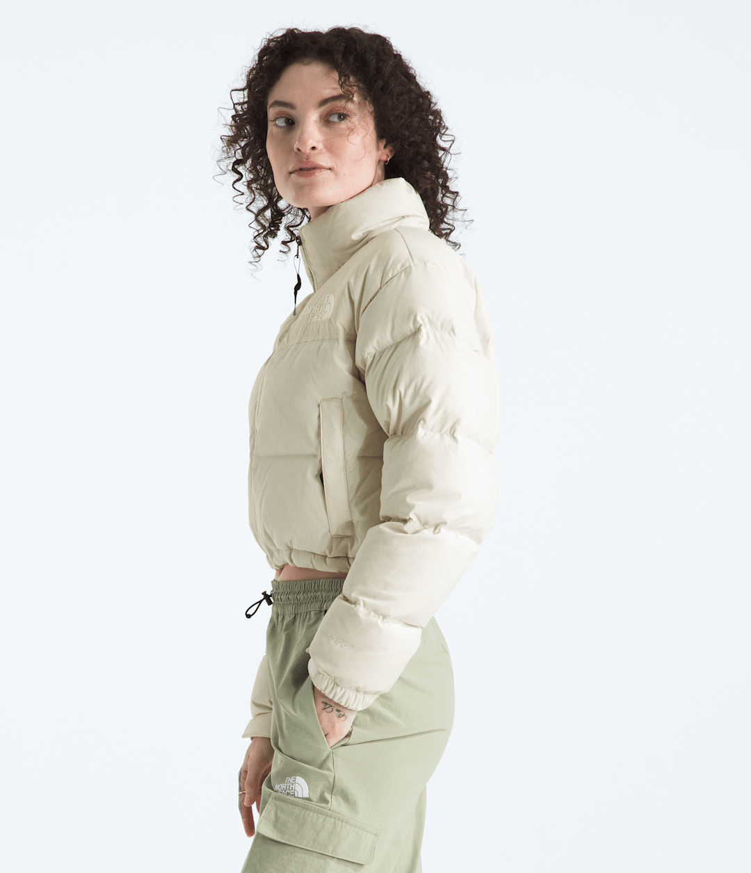 Women’s Nuptse Short DTM Jacket - White Dune