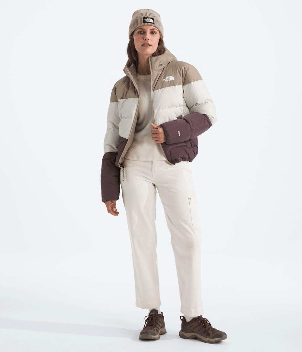 Women’s Frost Fall Hooded Jacket - Mushroom Grey/White Dune