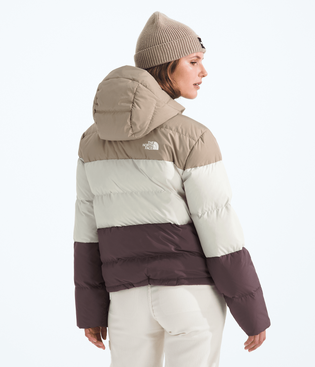 Women’s Frost Fall Hooded Jacket - Mushroom Grey/White Dune