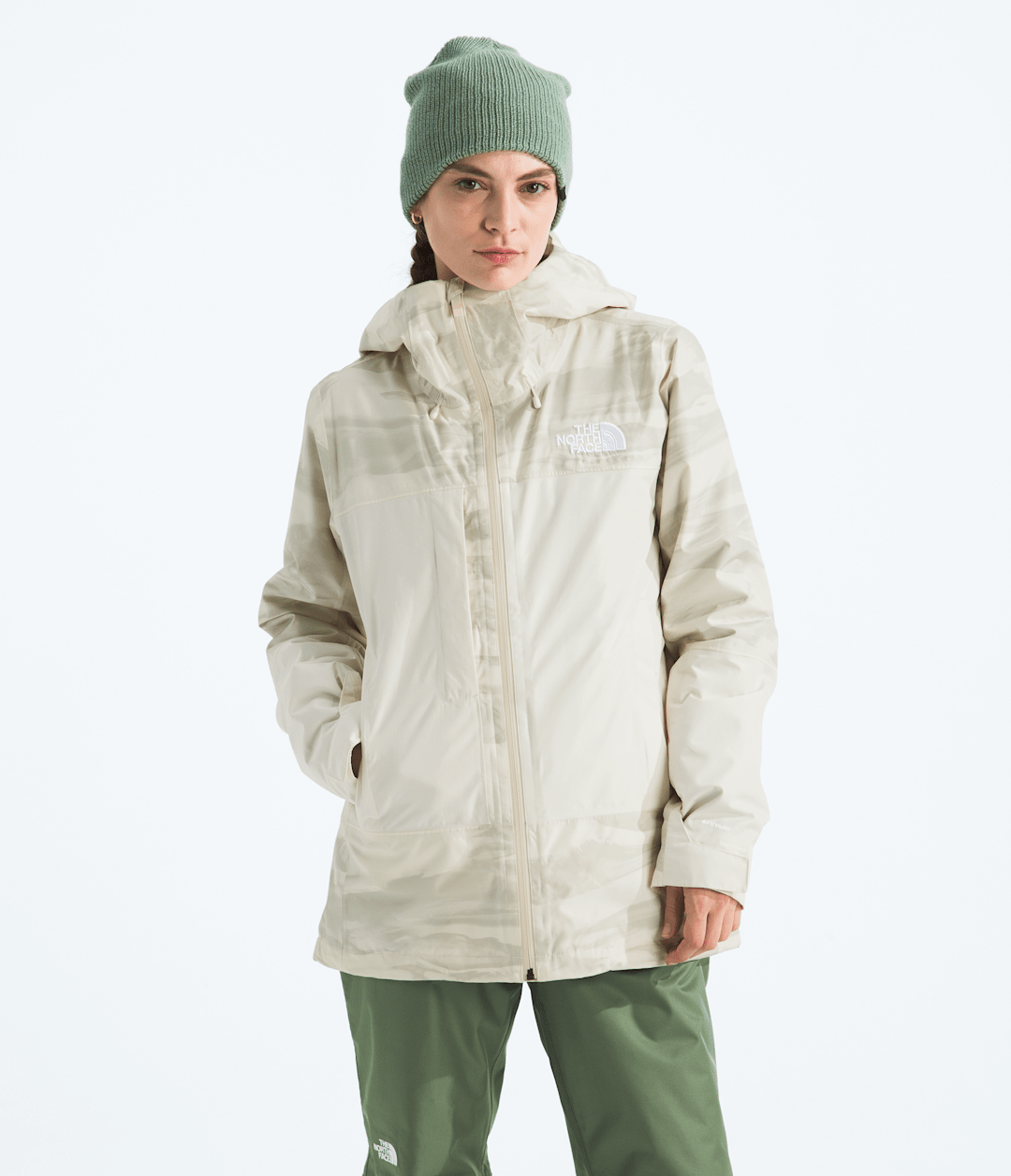 Women’s THERMOBALL™ Snow Triclimate® Jacket—Print - White Dune Edge Of Light Print/White Dune/Utility Brown