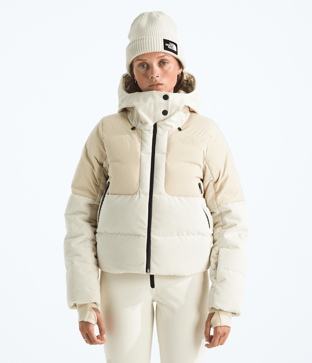 Women’s Cold Spell Corduroy Cropped Down Jacket - Gravel/White Dune