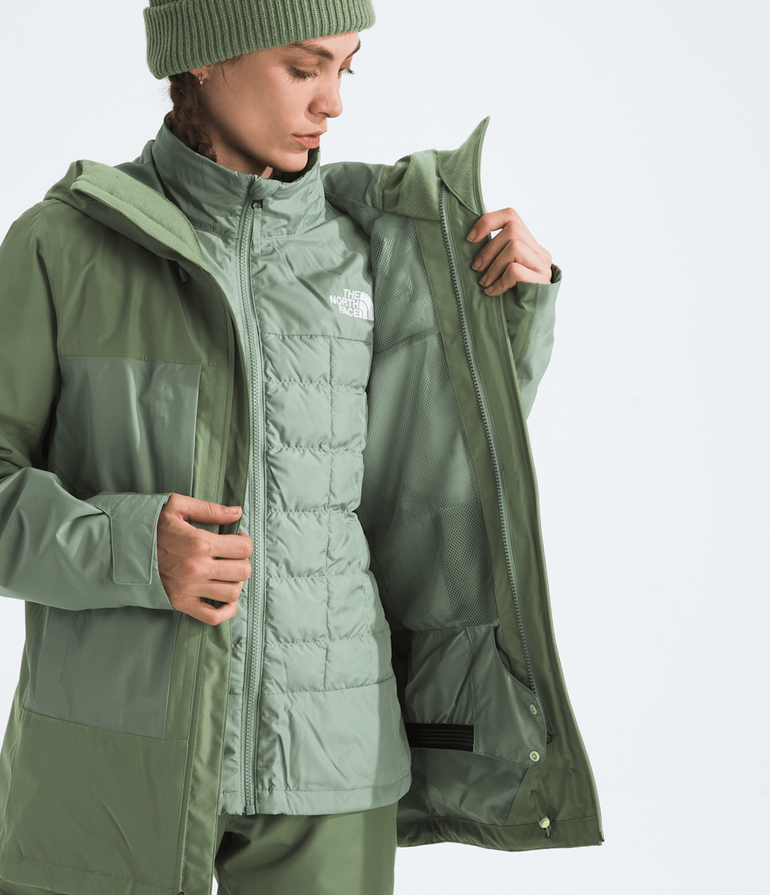 Women’s THERMOBALL™ Snow Triclimate™ Jacket - Bark Mist/Slate Moss