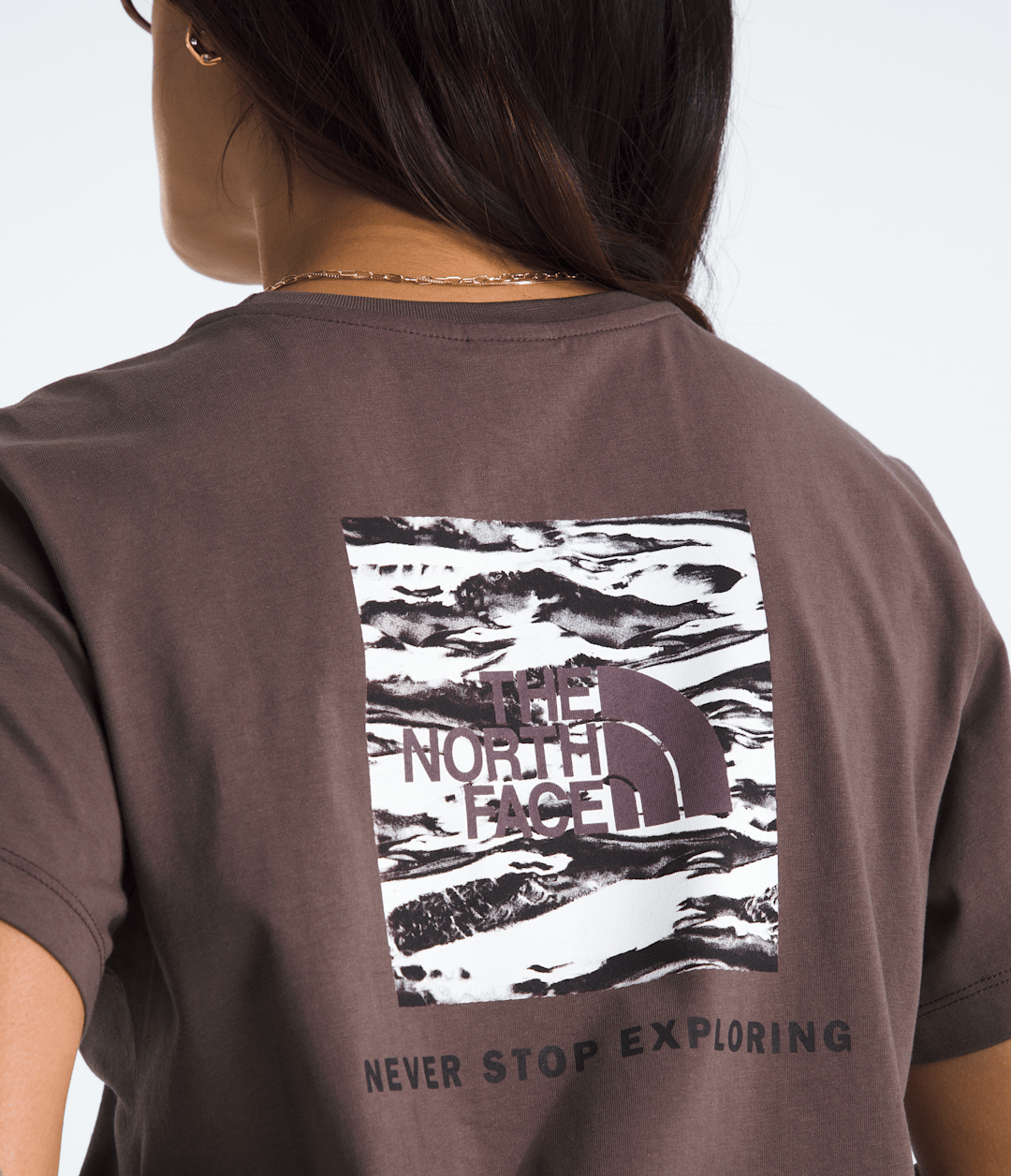 Women's NSE Box Edge Of Light Infill Relaxed Tee - Tawny Quartz/TNF Black Edge Of Light Print