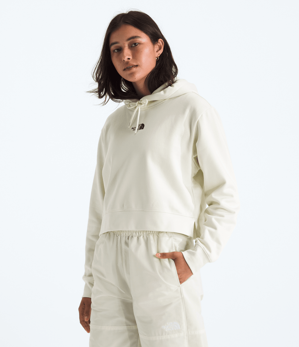 Women's Essential Cropped Hoodie - White Dune
