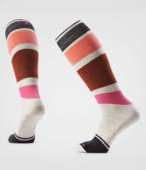 TNF X Smartwool Women's Snowboard Targeted Cushion OTC Socks - Shady Blue Black Ripstop - Papaya Orange