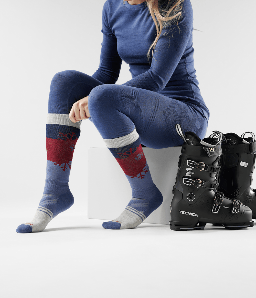 TNF X Smartwool Women's Ski Full Cushion Snowpocalypse OTC Socks - NIGHTFALL BLUE