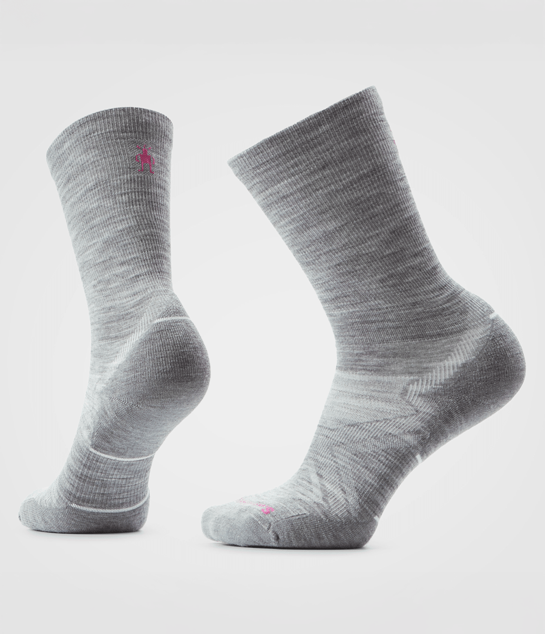 TNF X Smartwool Women's Run Cold Weather Targeted Cushion Crew Socks - Mid Grey - TNF Lemon