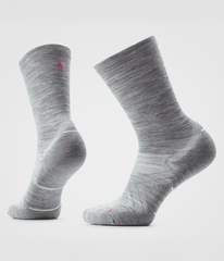 TNF X Smartwool Women's Run Cold Weather Targeted Cushion Crew Socks - Mid Grey - TNF Lemon