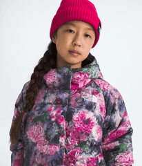 Girls’ North Down Hooded Jacket—Print - Pale Blossom Frozen Floral Print