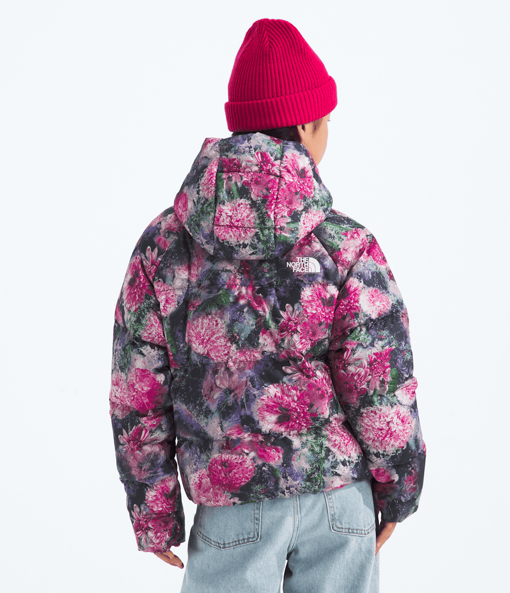 Girls’ North Down Hooded Jacket—Print - Pale Blossom Frozen Floral Print