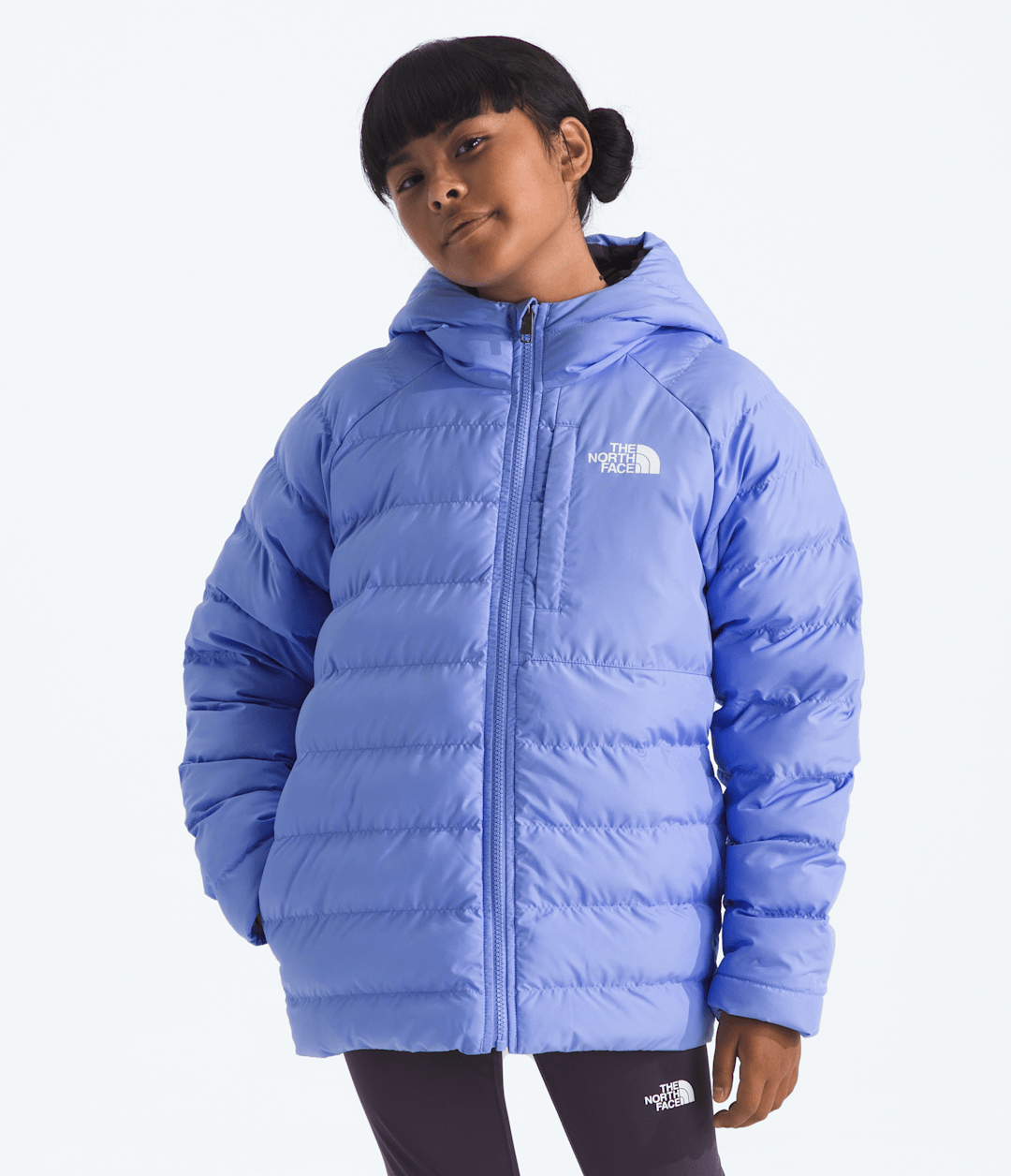 Girls’ Reversible Perrito Hooded Jacket - Periwinkle Glow/Endless Dusk